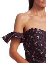 Thumbnail for your product : ML Monique Lhuillier Off-the-Shoulder Jacquard Mini Dress
