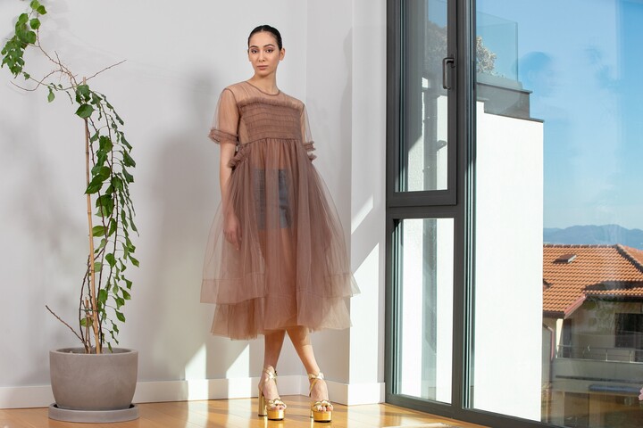 See Through Dress, Party Transparent Sheer Tulle Mesh Festival Clothing, Prom Korean Style