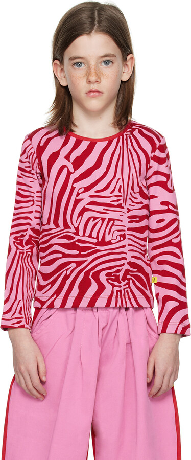 M’A Kids Kids Pink & Red Printed Long Sleeve T-Shirt