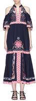 Temperley London 'Divine' embroidered cold-shoulder midi dress