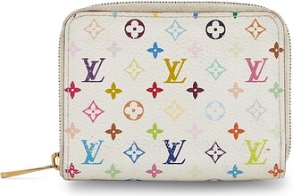 Louis Vuitton White Multicolor Zippy Coin Purse Wallet Compact Zip