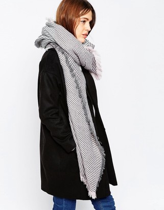 ASOS COLLECTION Oversized Woven 2 Tone Twill Color Block Scarf
