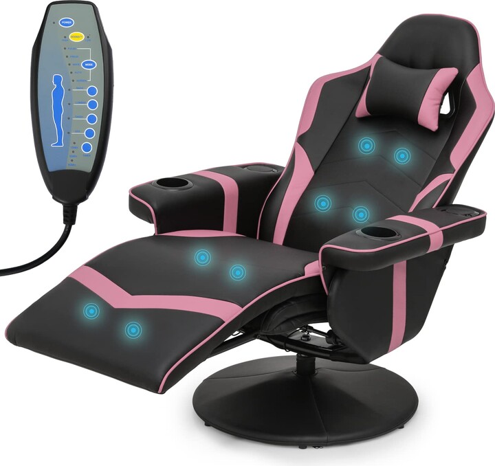 MoNiBloom Massage Gaming Recliner Chair with 2 Speakers Ergonomic Game