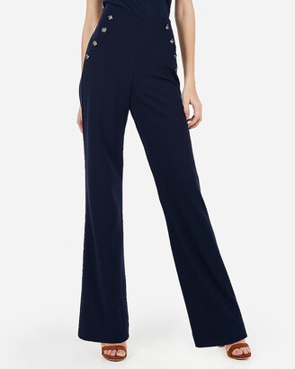 Express High Waisted Button Front Trouser Pant