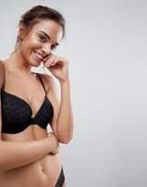 Thumbnail for your product : ASOS DESIGN Libby Spot & Lace Push Up Molded Bra