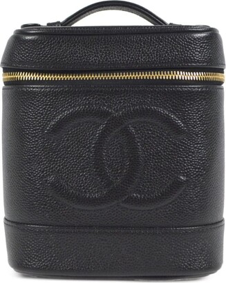 Chanel Vintage Timeless Zip Around Vanity Case Caviar Medium Black