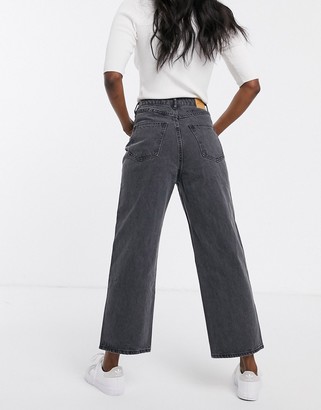 Monki Mozik wide leg organic cotton jeans in grey