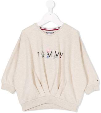 Tommy Hilfiger Junior floral logo embroidered sweatshirt