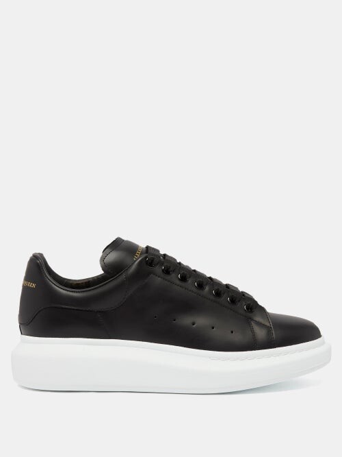 Alexander McQueen Oversized Raised-sole Leather Trainers - Black ...