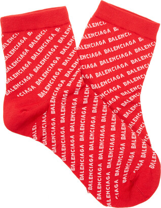 Balenciaga Logo Pattern Cotton Socks