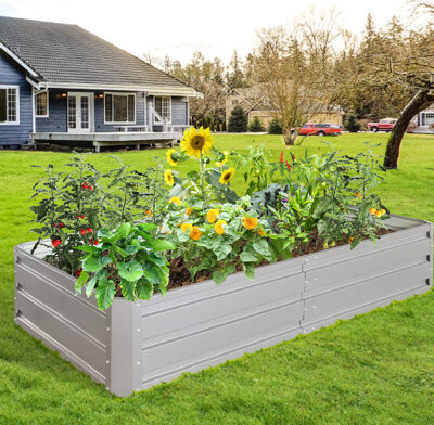 6X3x1 Ft Metal Garden Bed 2 Pack , Grey - Spacious Outdoor Planter For A Landscape & Rust Bed, Ft, Planting Box All Kinds Of Plants Rust-