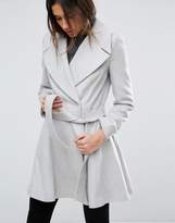 Thumbnail for your product : ASOS Skater Coat With Self Belt And Oversized Collar