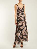 Thumbnail for your product : Erdem Orabella Dutch Petal Print Silk Voile Dress - Womens - Black Pink