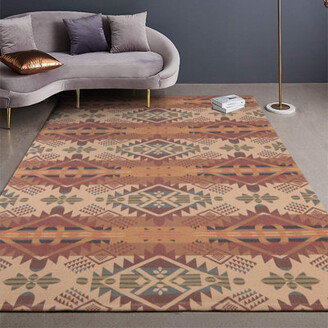 Foundry Select Bohemian Cotton Area Rug,Washable Hand Woven Print Tassel Chic Modern Geometric Diamond Collection Rugs For Bathroom,Bedroom,Living Room,Laundry Room