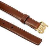 Thumbnail for your product : Burberry Tb-logo Leather Belt - Tan Gold