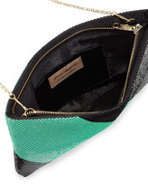 Thumbnail for your product : Urban Originals Claire Two-Tone Metal Mesh Clutch, Black/Green
