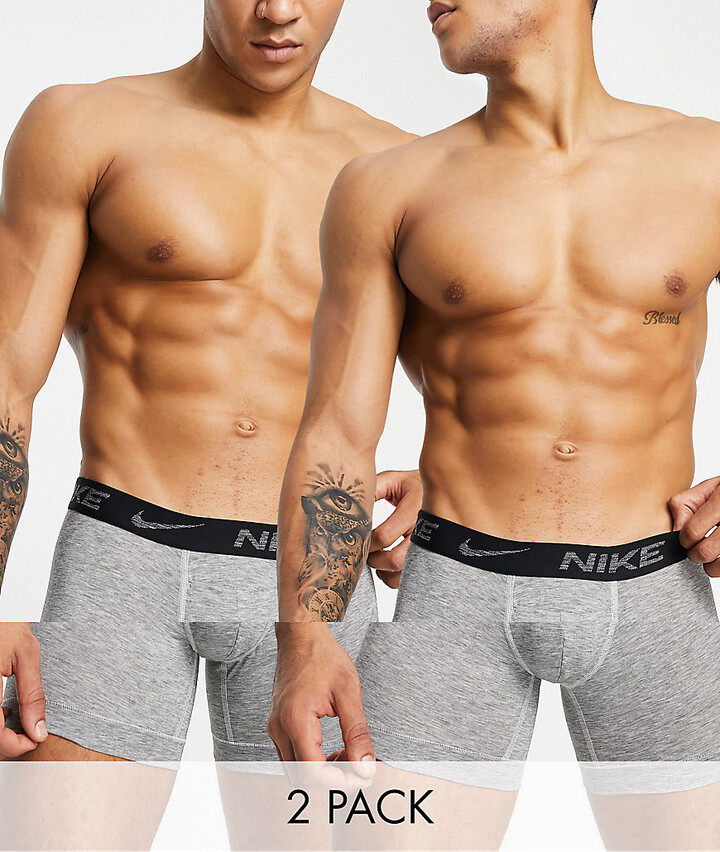 Nike 2 Pack ReLuxe boxer briefs in gray heather - ShopStyle