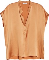 Thumbnail for your product : Vince Shirred Silk Satin Blouse
