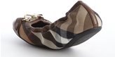 Thumbnail for your product : Burberry Brown Leather And Nova Check Canvas Clasp Detail Ballet Flats