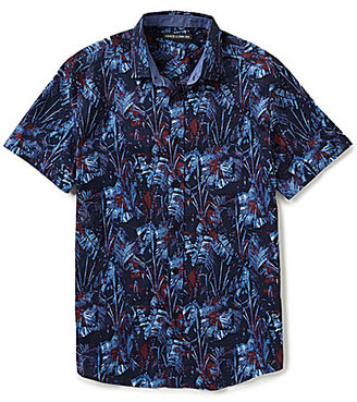 Vince Camuto Slim-Fit Floral-Print Short-Sleeve Woven Shirt