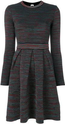 M Missoni striped pleated detail dress