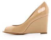 Thumbnail for your product : Michael Kors Collection Valari Patent Peep Toe Wedges