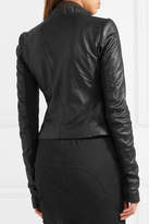 Thumbnail for your product : Rick Owens Wool-paneled Leather Biker Jacket - Black
