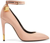 TOM FORD - Padlock Glossed-leather Pumps - Beige