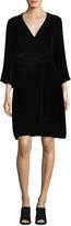 Thumbnail for your product : Eileen Fisher Velvet 3/4-Sleeve Wrap Dress, Petite