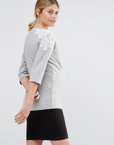 Thumbnail for your product : Mama Licious Mama.licious Mamalicious Sweatshirt With Lace Shoulder Detail