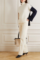 Thumbnail for your product : Frame Color-block Wool-blend Turtleneck Sweater - Cream