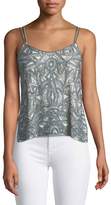 Haute Hippie Soleil Embellished Side-Button Cami Top