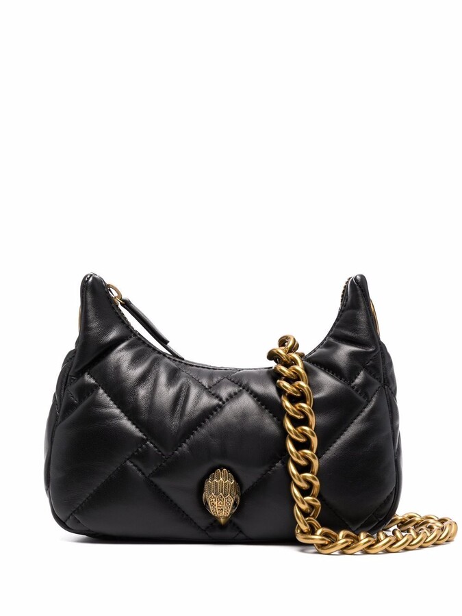 kurt geiger black leather shoulder bolsa