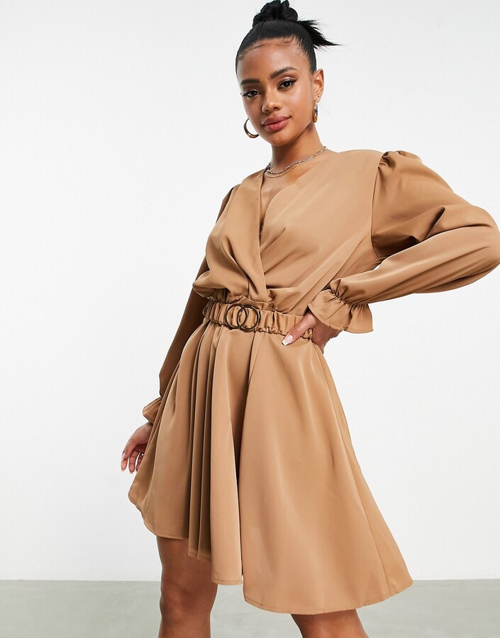 Camel Wrap Dress | Shop the world's largest collection of fashion |  ShopStyle