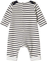 Thumbnail for your product : Petit Bateau Black and White Stripe Baby Onesie
