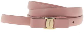 Ferragamo Salvatore Belt Belt Buckle Adjustable Vara Rainbow In Genuine Smooth Leather