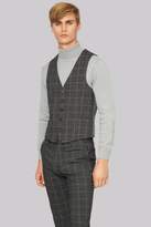 Thumbnail for your product : Moss Bros Skinny Fit Charcoal White Check Waistcoat