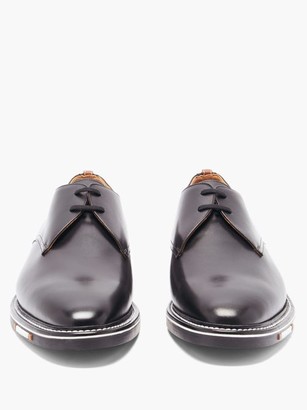 Burberry Humberton Logo And D-ring Leather Derby Shoes - Black