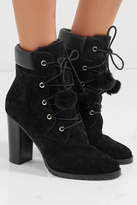 Thumbnail for your product : Jimmy Choo Elba 95 Shearling-lined Suede Ankle Boots - Black