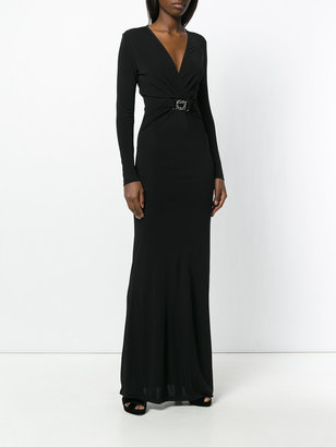 Just Cavalli snake belted fitted gown