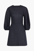 Thumbnail for your product : Tibi Button-detailed Pinstriped Wool And Cotton-blend Mini Dress