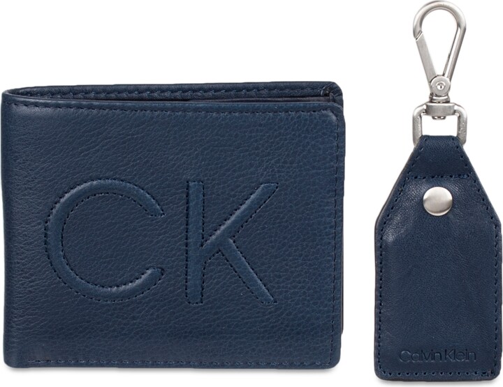 Calvin Klein Men's Slim-Fold Logo Wallet & Keychain - ShopStyle