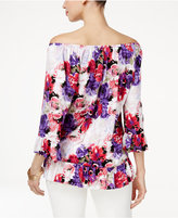 Thumbnail for your product : INC International Concepts Petite Floral-Print Ruffled Top, Only at Macy's