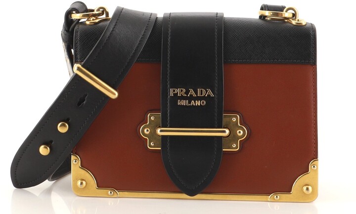 Prada Cahier Leather Shoulder Bag | Shop the world's largest 