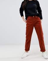 Thumbnail for your product : ASOS DESIGN ORIGINAL MOM Jeans With Polka Dot Print in Rust