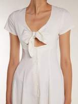 Thumbnail for your product : STAUD Alice Knotted Front Cotton Poplin Dress - Womens - Ivory