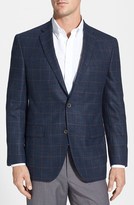Thumbnail for your product : David Donahue 'Connor' Classic Fit Navy Windowpane Sport Coat