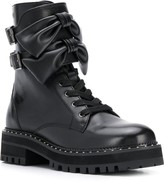 Thumbnail for your product : Liu Jo Bow-Embellished Combat Boots
