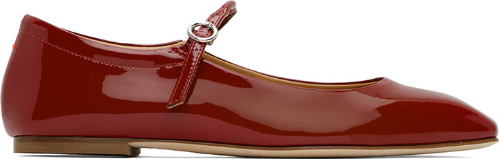 AEYDĒ Red Uma Ballerina Flats