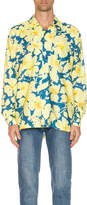 Thumbnail for your product : Double Rainbouu DOUBLE RAINBOUU Long Sleeve Hawaiian Shirt in Cloud Control Lemon | FWRD